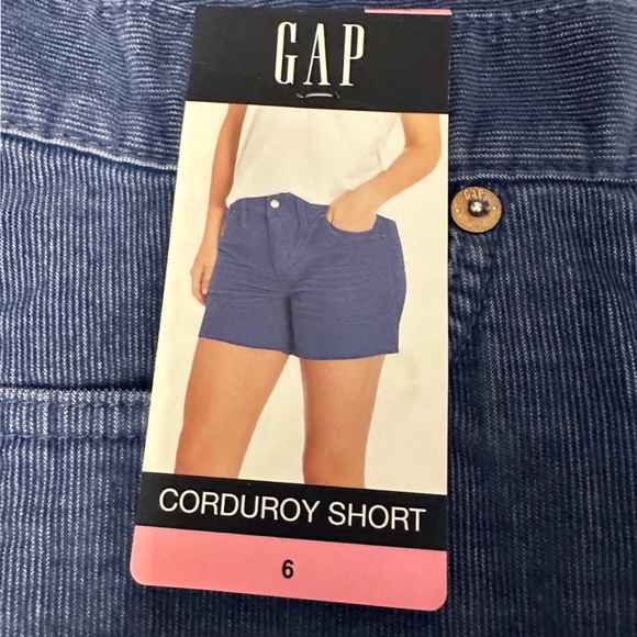 Gap Shorts NWT Corduroy Blue Frayed Hem Soft Stretch New With Tags Size 6 - Picture 2 of 10